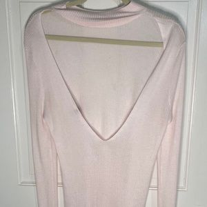 Open back, light weight ribbed top